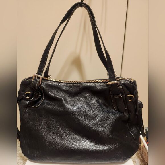 Dooney & Bourke "Nina" Black Pebbled Saffiano Leather Satchel/Shoulder Bag $445 - Picture 2 of 9